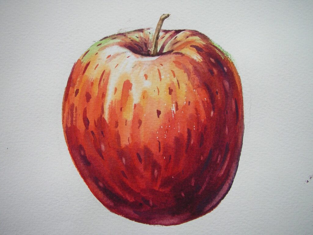 fruit, apple, painting, illustration, watercolor, watercolor, watercolor, watercolor, watercolor, watercolor